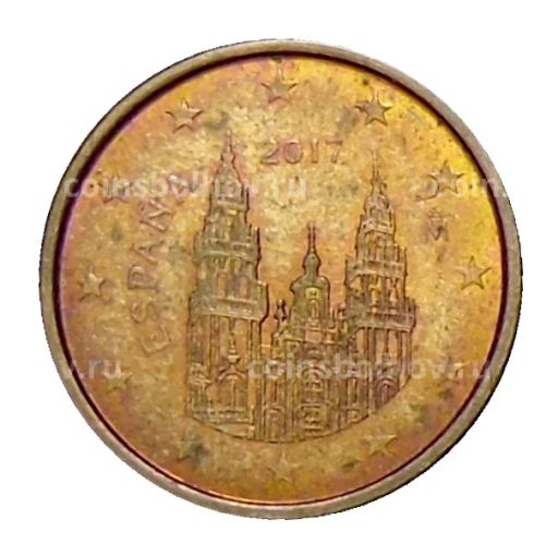 1 евроцент 2017 года Испания