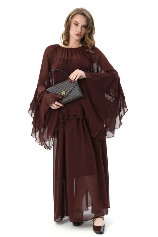 Блуза NIKVA н1000-3 шоколад  фото 3