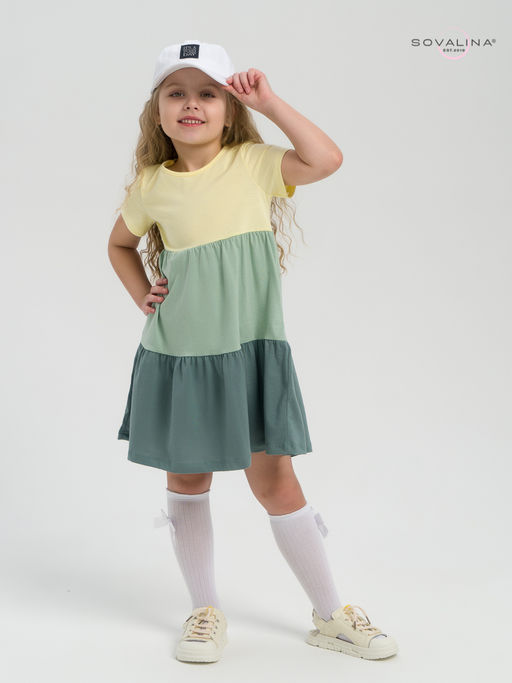 Платье Тия желтый-полынь-хаки - Sovalina фото 7