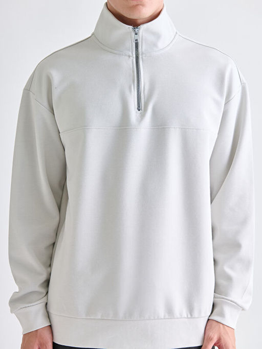 Fermuarl? Dik Yaka Erkek Sweatshirt