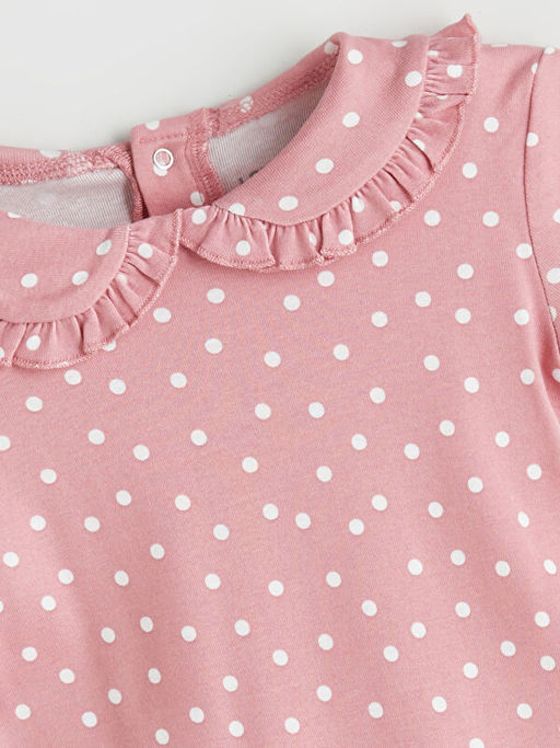 Bebe Yaka Puantiyeli K?z Bebek ??t??tl? Body