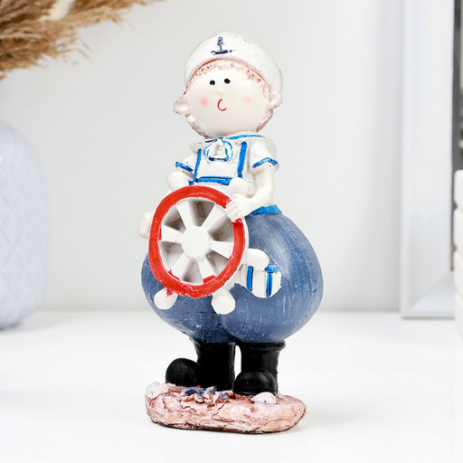 Фигурка полистоун TAKE IT EASY «Мальчик моряк за штурвалом», 18×8×7 см