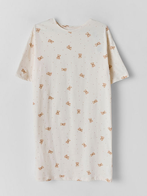 Сорочка ночная женская бежевая с мишками - Mark formelle фото 4