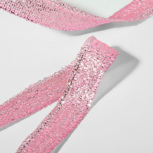 Цена за 2 шт. Лента парчовая, 10 мм, 231 м, розовая №013 - Арт узор фото 2