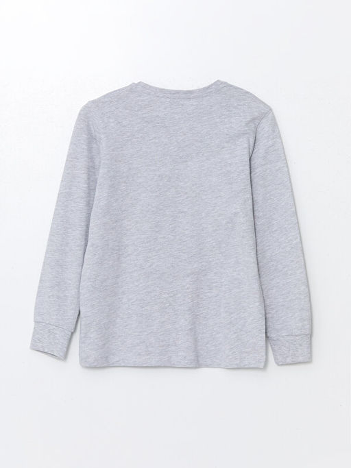 Bisiklet Yaka Bask?l? Uzun Kollu Erkek ?ocuk Pijama Tak?m?