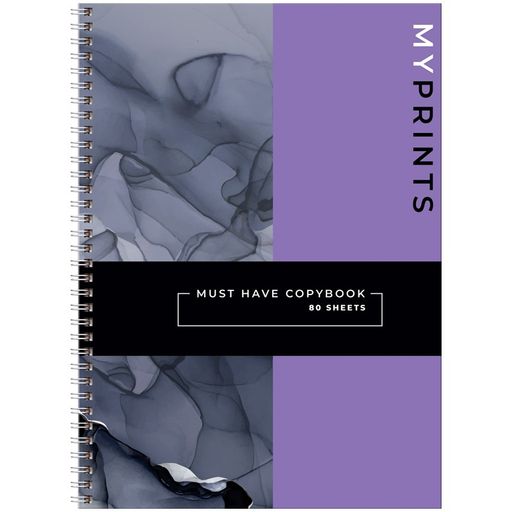 Тетрадь 80л. А4 тв. обложка, на спирали BG "My prints" клетка (ТТ4гр80_лм 11229)