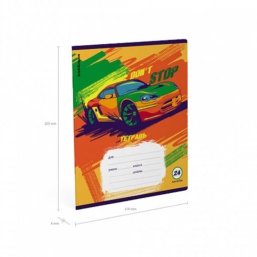 Цена за 10 шт. Тетрадь школьная ученическая ErichKrause Graphic Car, 24 листа, линейка (в плёнке по 10 шт.)_MIX-PACK фото 10