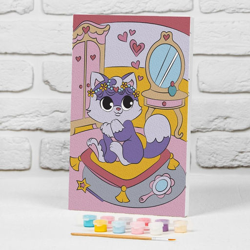 Картина по номерам на подрамнике Котёнок на пуфике 2030 см - Школа талантов фото 2