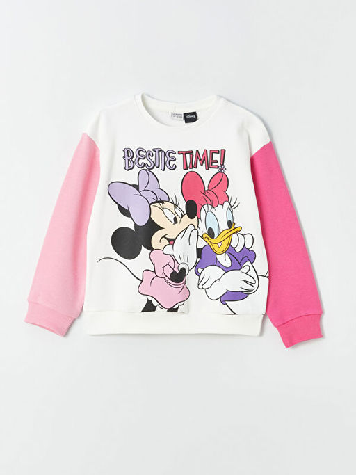 Bisiklet Yaka Minnie Mouse Bask?l? Uzun Kollu K?z ?ocuk Sweatshirt ve E?ofman Alt? - Waikiki фото 2