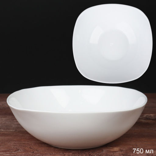 Тарелка глубокая суповая квадратная 750 мл 190 мм белая / NFW75T White) уп 48/