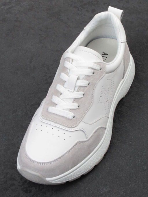 03-YC527-2 WHITE/GRAY Кроссовки женские (натуральная кожа)
