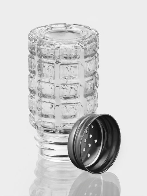 Цена за 2 шт. Набор для специй Доляна Квадраты, солонка, перечница 100 мл, стекло, прозрачный  фото 3