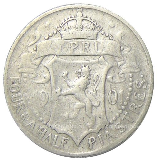 4 1/2 пиастра 1901 года Британский Кипр