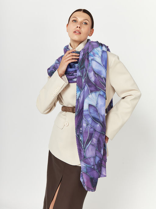 Большой, мягкий, тонкий и очень нежный двусторонний палантин с рисунком - Tantino фото 2