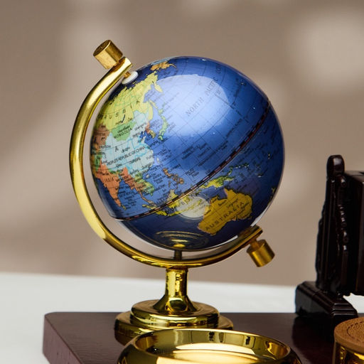 Набор настольный, органайзер 6 в 1, с визитницей и часами, вишня