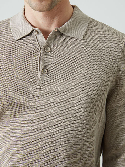 Polo Yaka Uzun Kollu Erkek Triko Kazak