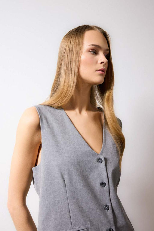 Длинный пиджак-жилет - Defacto фото 3