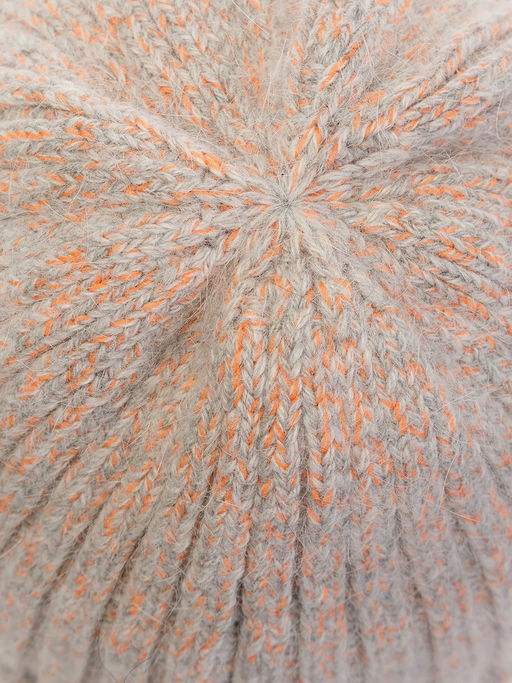 Шапка жен. анг+шерсть+нейл LB-N88049 l.grey/orange - Labbra фото 7
