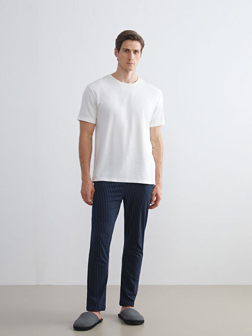 Standart Kal?p ?izgili Erkek Pijama Alt?