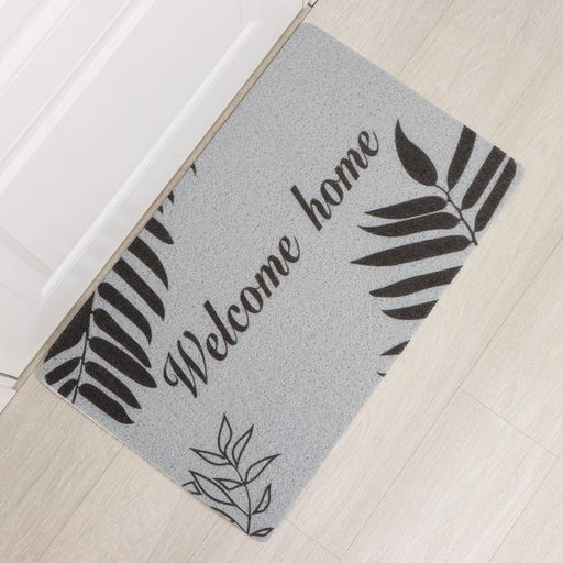 Коврик придверный Доляна Welcome home, 48×78 см, серый  фото 3