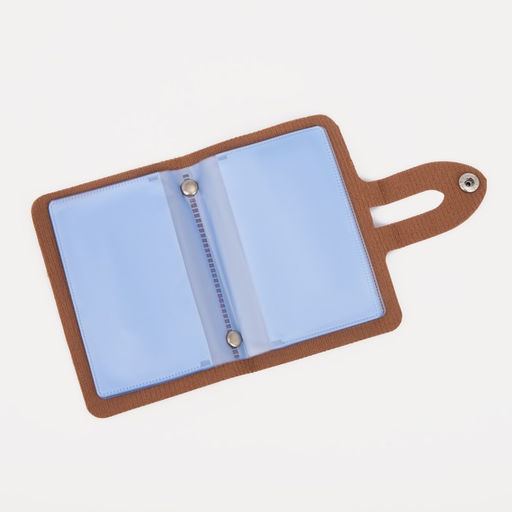 Визитница на кнопке, 24 карты, цвет рыжий - Simaland фото 3