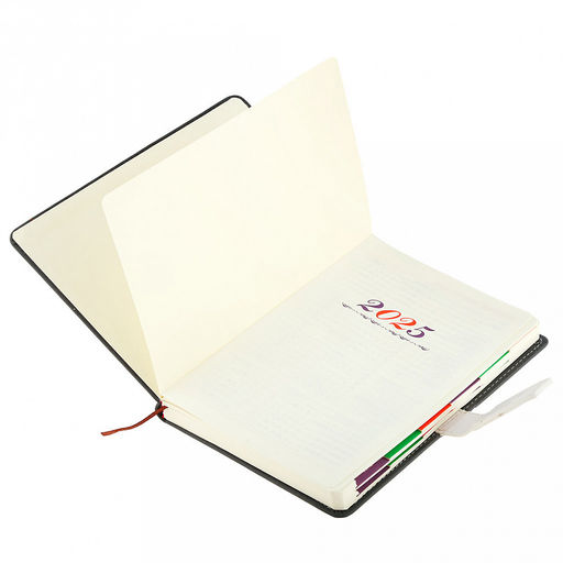 Ежедневник датированный 2025г 14,2х21см Одуванчик 112 листов, в линейку, сшитый внутренний блок, с закладкой, обложка ПВХ софт тач, отделочная строчка, тиснение золотом, цвет серый матовый, застежка на магните (Китай) - Домашняя мода фото 2