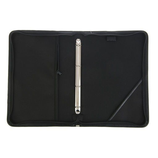 Папка деловая Calligrata «Лайт», искусственная кожа, для бумаг, для офиса, с кольцевым механизмом 4, 360×260×30 мм, чёрная