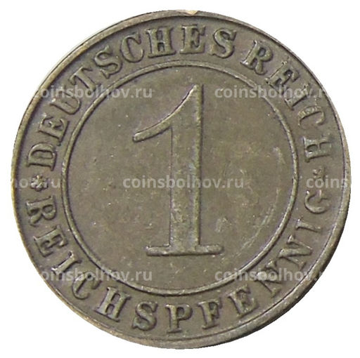 Монета 1 рейхспфенниг 1929 года D Германия
