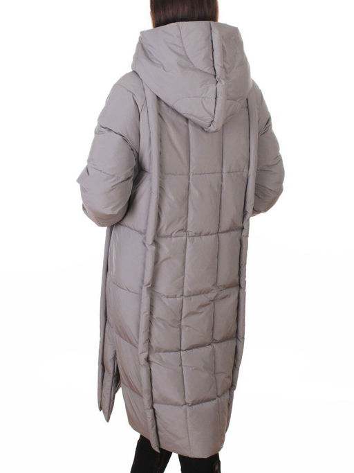 018 GRAY Пальто зимнее женское (200 гр. холлофайбер)