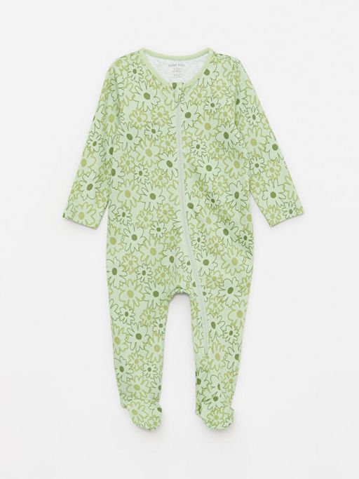 Bisiklet Yaka Uzun Kollu Bask?l? Pamuklu K?z Bebek Tulum 2li - Waikiki фото 3