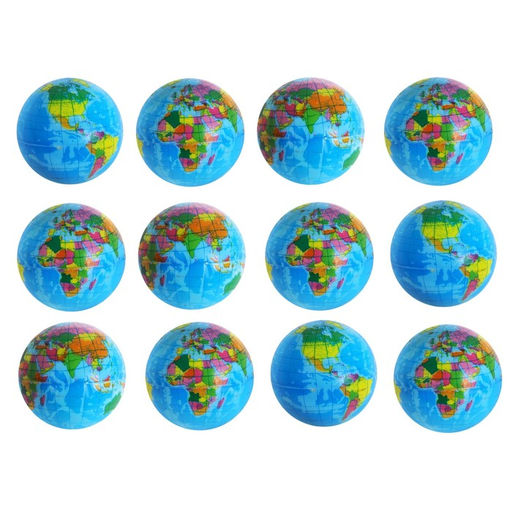Цена за 12 шт. Мяч детский мягкий «Глобус», 6.3 см