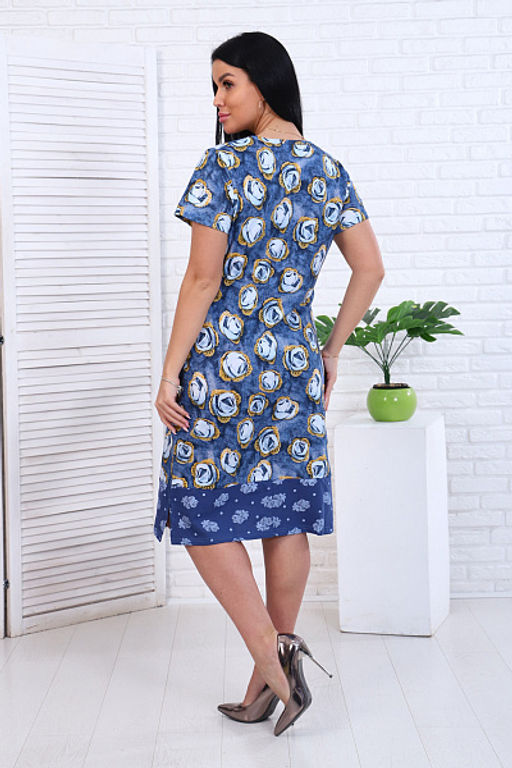 Платье трикотажное - Джинс (346) - Плиона фото 6