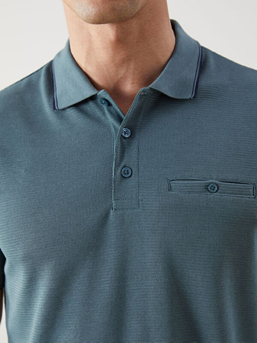 Polo Yaka K?sa Kollu Erkek Dokulu Ti??rt