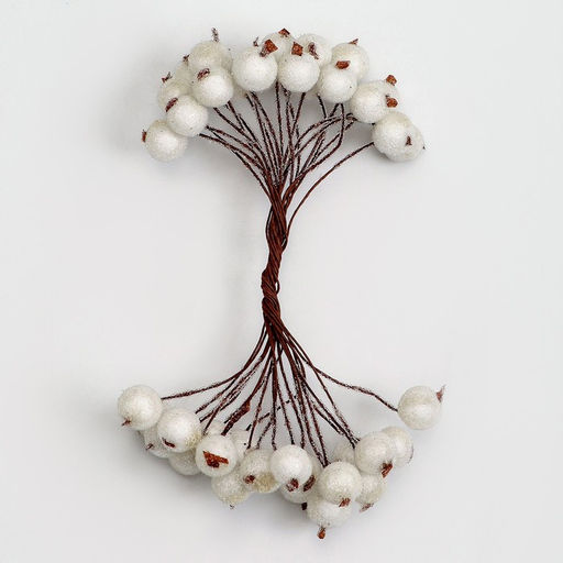 Цена за 10 шт. Ягоды для декора, белые, 7×6×7 см, 40 ягод