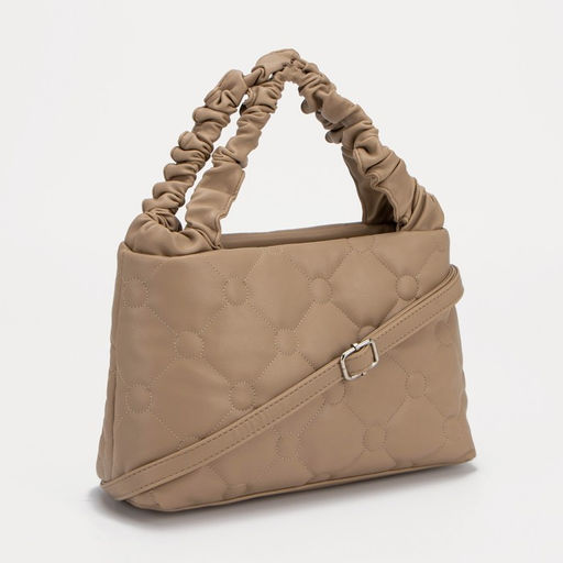 Сумка-тоут на молнии, длинный ремень, цвет бежевый - Simaland фото 2