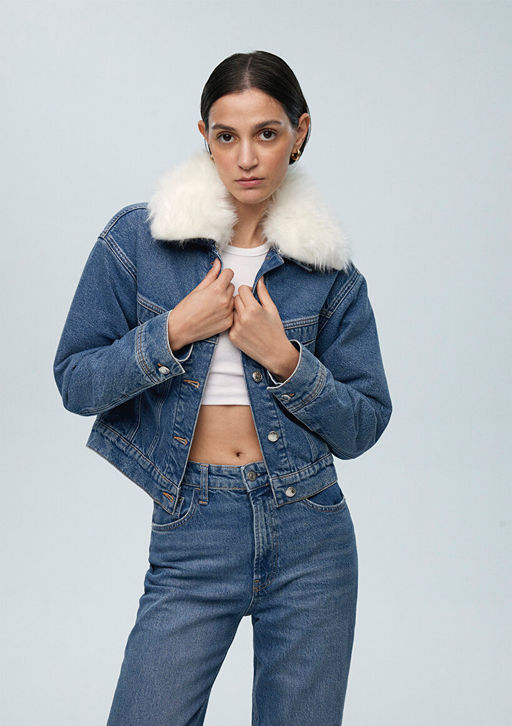 Casey Iconic Indigo Mavisi Suni Kurklu Jean Ceket