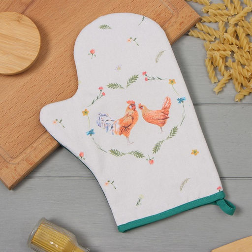 Варежка-прихватка Этель Курочка и петух 20х28см,саржа, 100% х/л, ватин 250г/м2  фото 5