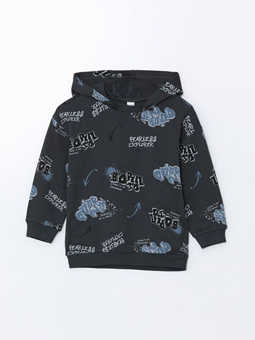 Kap??onlu Erkek ?ocuk Sweastshirt ve E?ofman Alt 2li