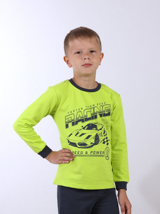 CRB wear / CWKB 50209-36 Пижама для мальчика (джемпер, брюки),лайм/Ex.Cherubino  фото 2