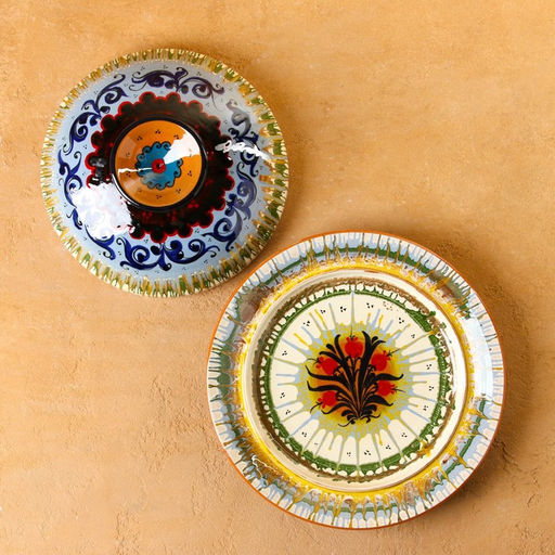 Блинница узбекская Риштанская керамика, d=26.5 см, разноцветная