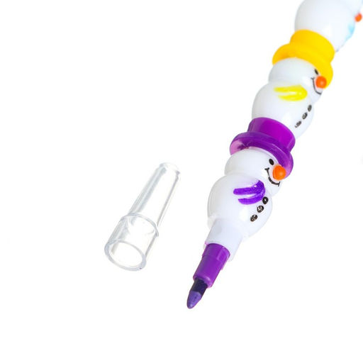 Цена за 2 шт. Карандаш восковой «Снеговик» 5 цветов