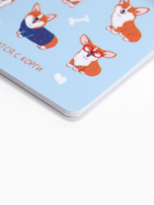 Цена за 4 шт. Блокнот А6, 32 л., софт тач, в точку Корги - Artfox фото 2