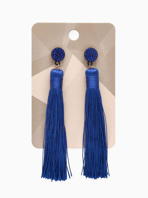 Серьги Кисти гармония, цвет синий L кисти 9.5 см