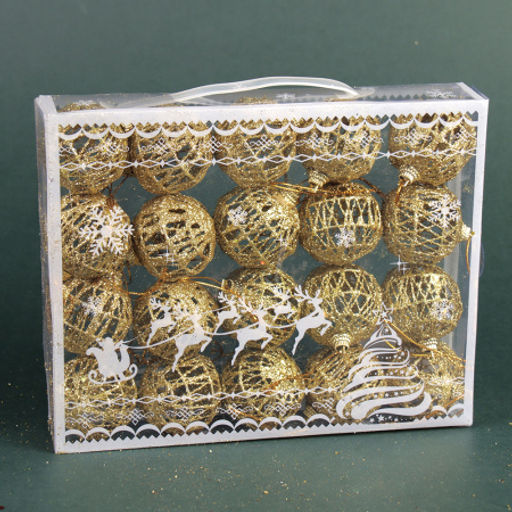 Елочное украшение Шар Ажурный 20 штук 4 см / SF2023-121 /уп 72/ золото - ГалеонТрейд фото 4