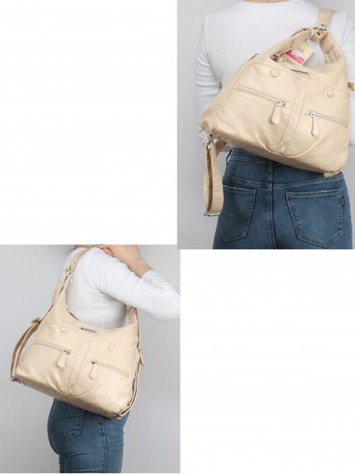Сумка женская искусственная кожа Guecca-224 (рюкзак-change), 2отд, св, бежевый SALE 264063 - Adelia фото 9