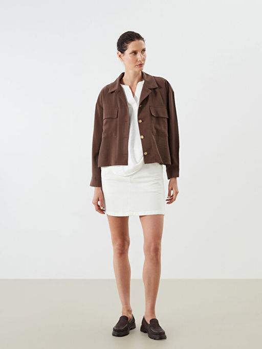 G?mlek Yaka Oversize Kad?n Ceket