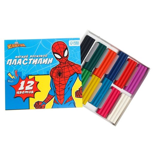 Пластилин Детский, 12 цветов, 180 г, Человек-паук - Marvel фото 5