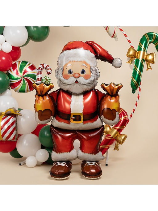 Воздушный шар фольгированный 43" «Дед мороз с подарками», под воздух