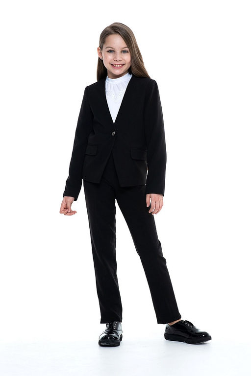 Чёрный школьный жакет для девочки Инфанта, модель 0711  фото 9