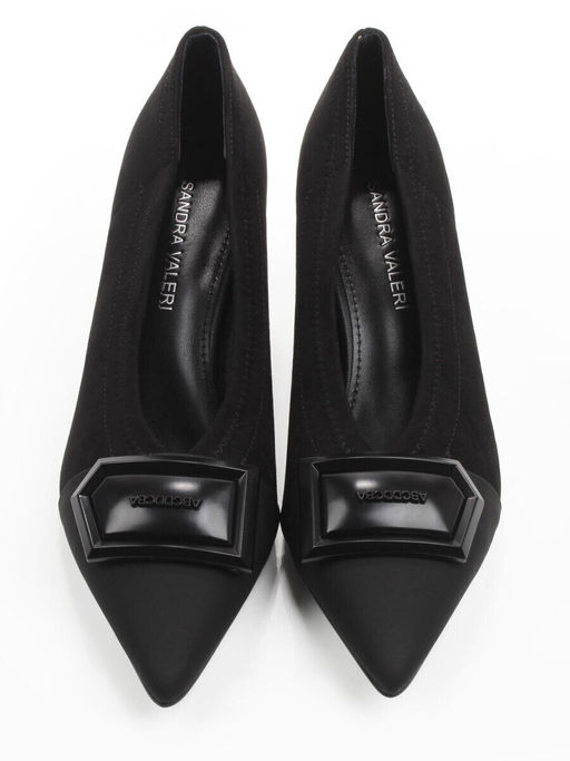 06-P1-7538 BLACK Туфли женские (замша-стрейч искусственная)